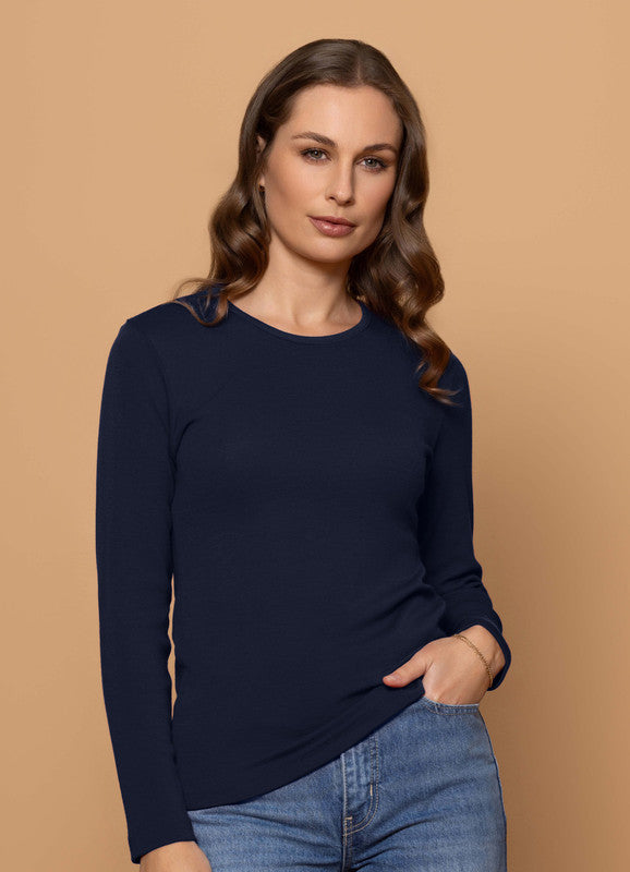 Bay Road Merino Harper Crew Navy