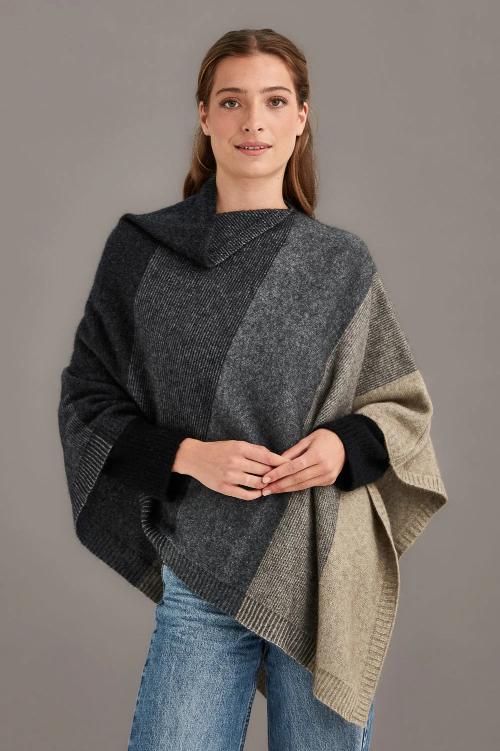 McDonald Textiles Ombre Poncho Sepia