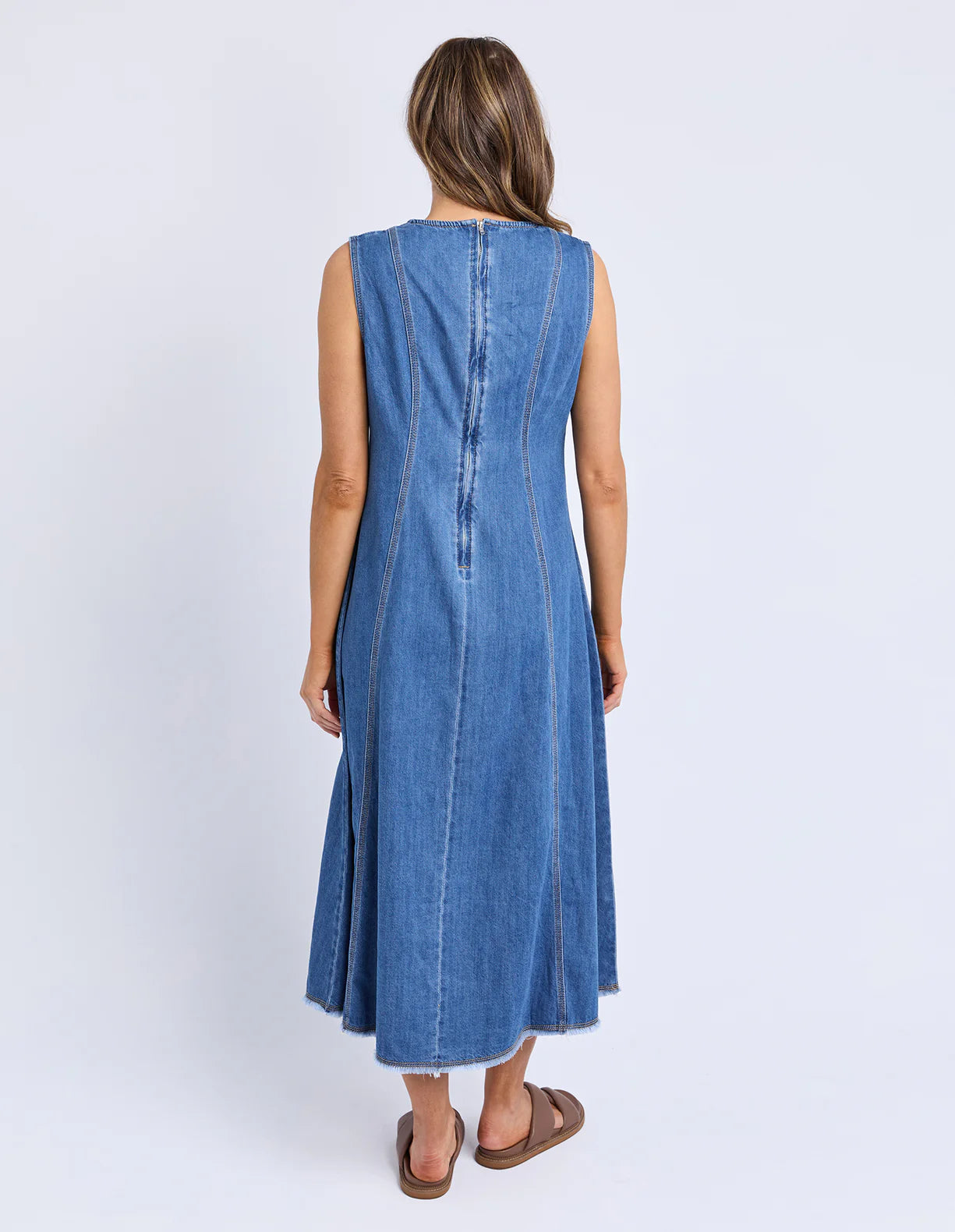 Foxwood Solene Denim Dress Mid Blue