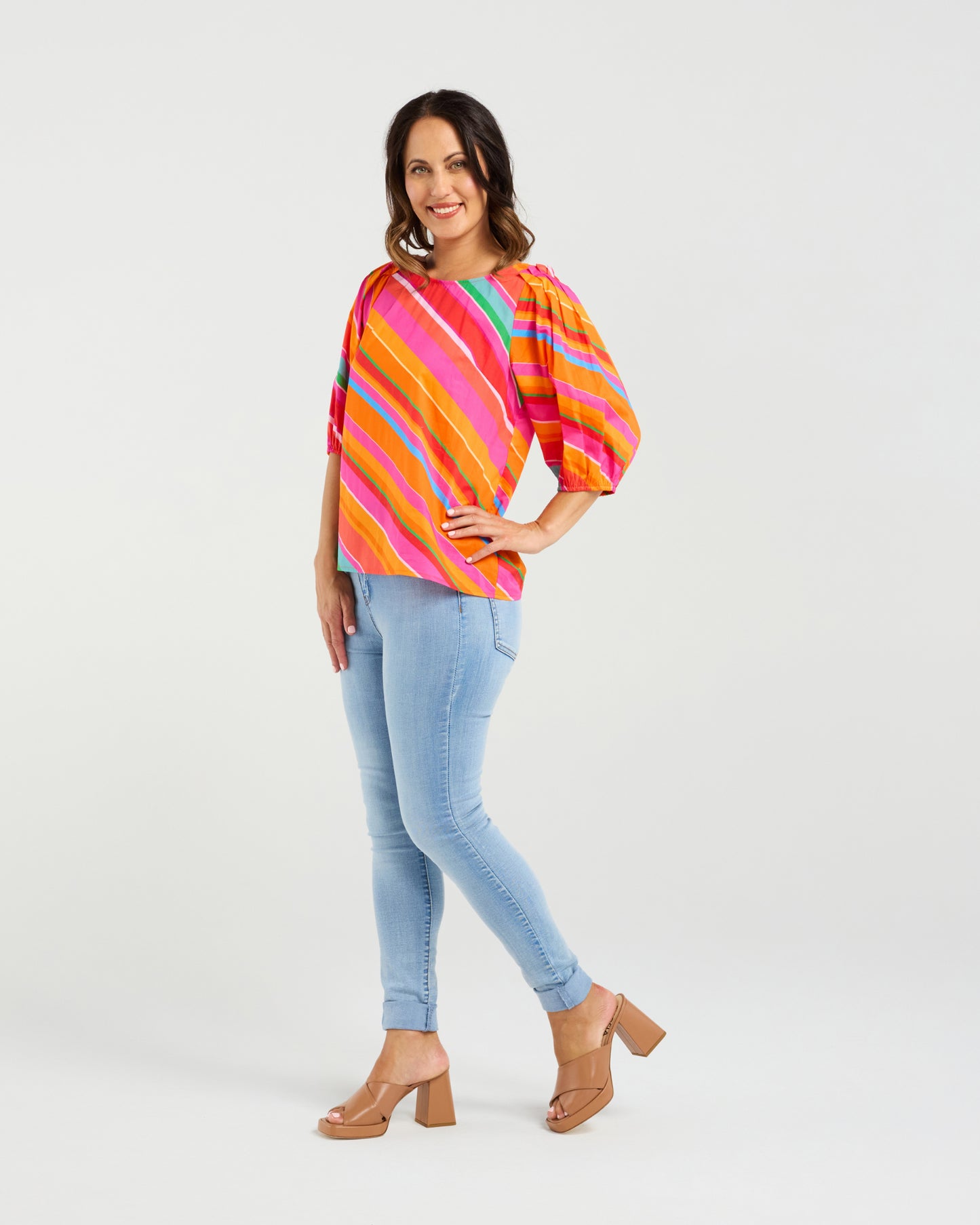 Zafina Willow Top Dynamic Stripe