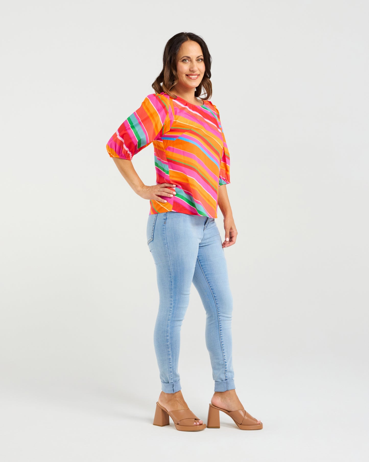 Zafina Willow Top Dynamic Stripe