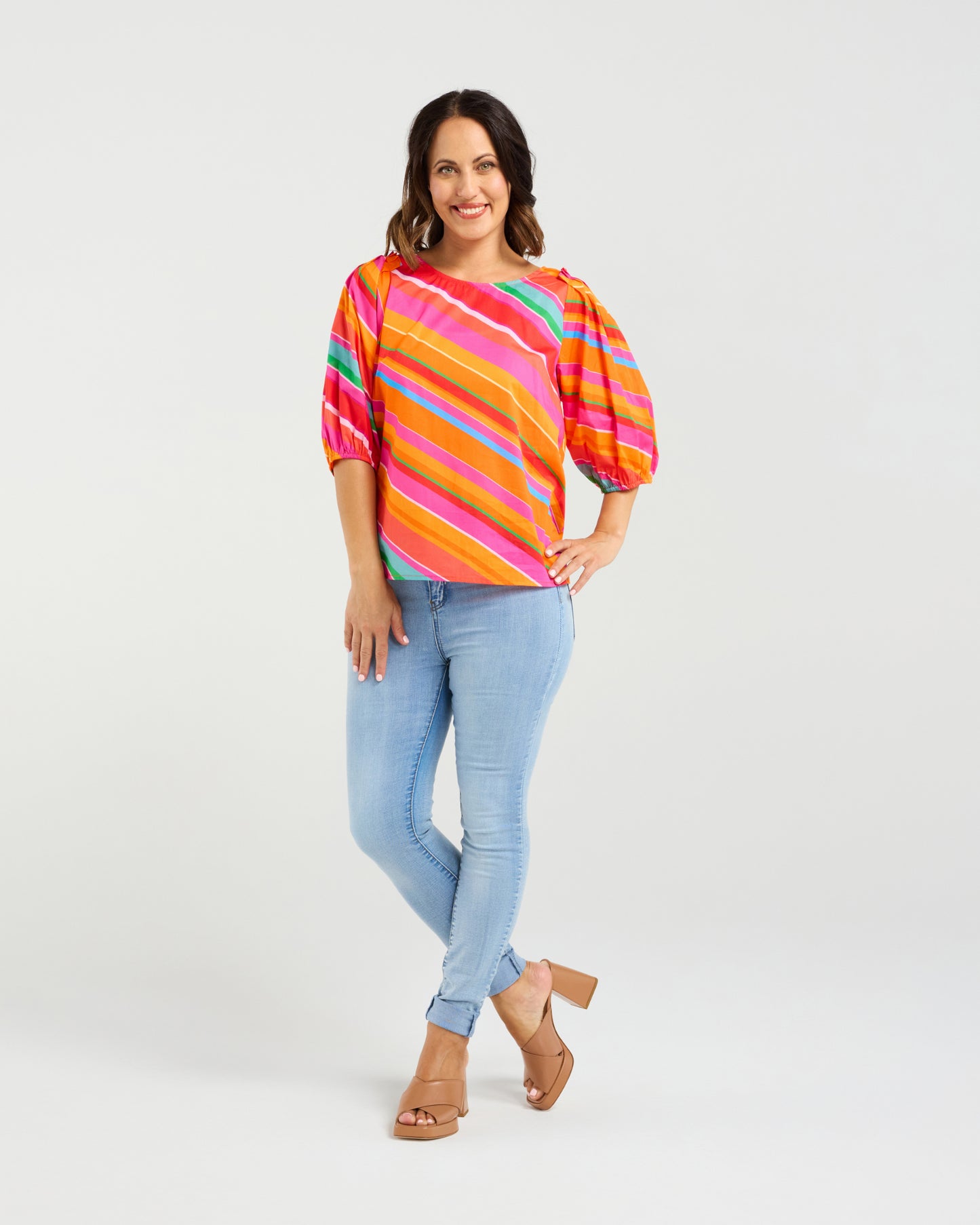 Zafina Willow Top Dynamic Stripe