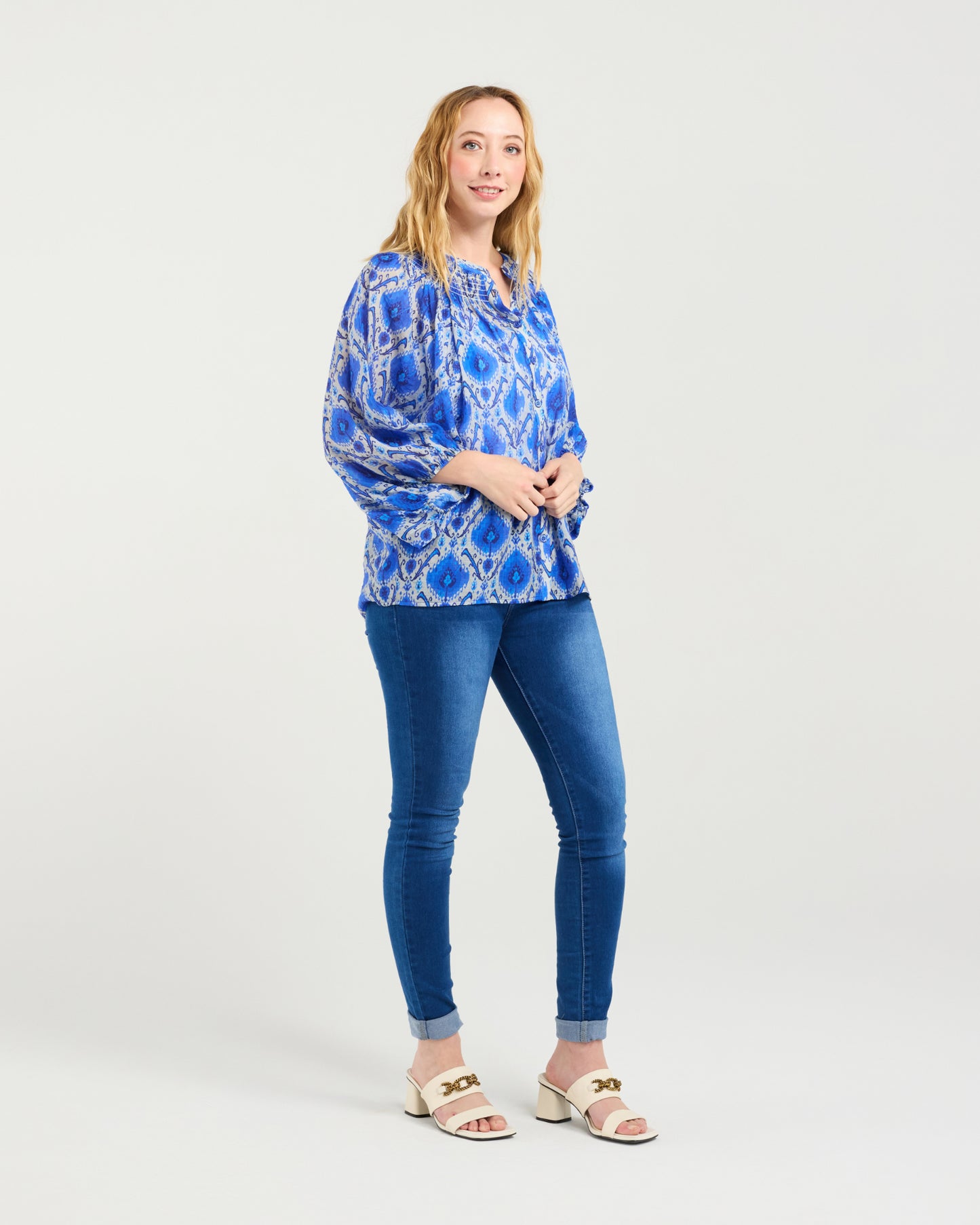 Zafina Juniper Top Paisley Painting