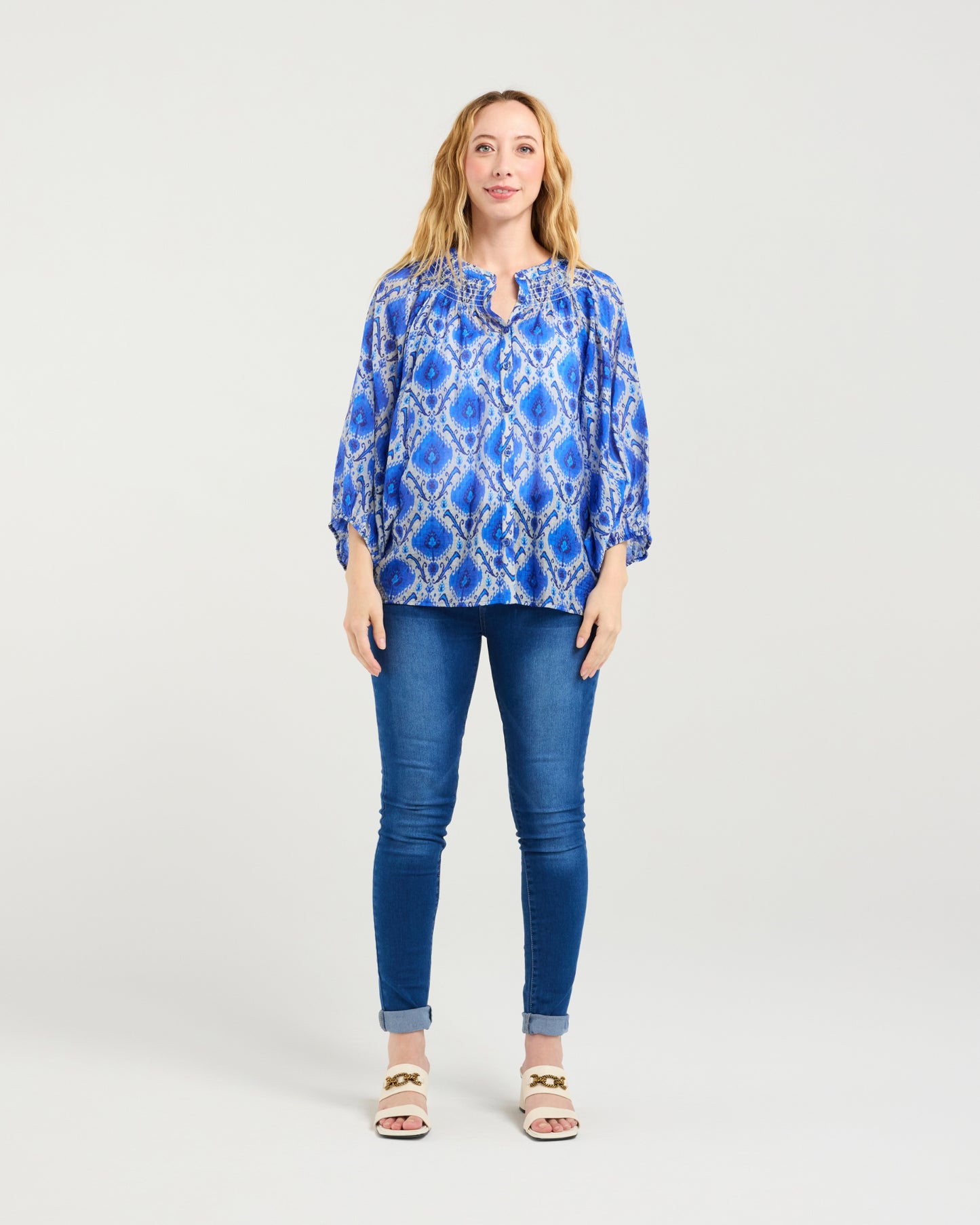 Zafina Juniper Top Paisley Painting