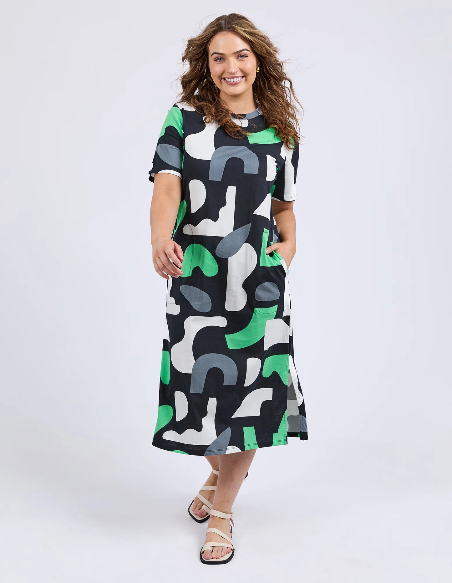 Elm Stijl Dress Abstract Yardage Print