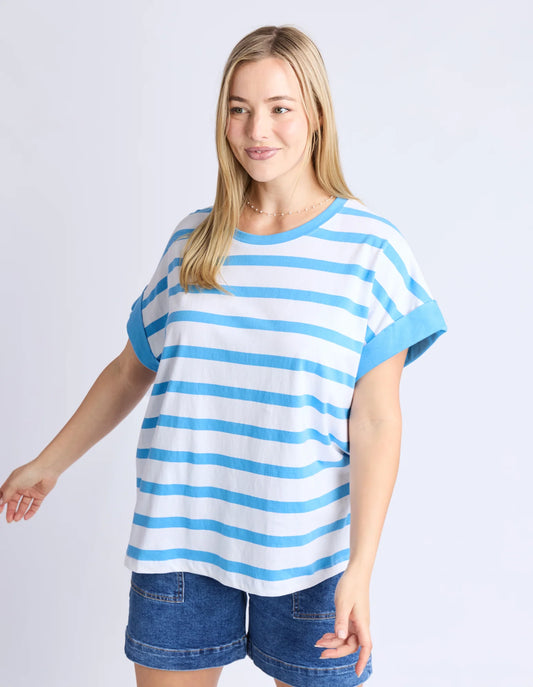 Elm Maddison Tee Azure Blue & White Stripe