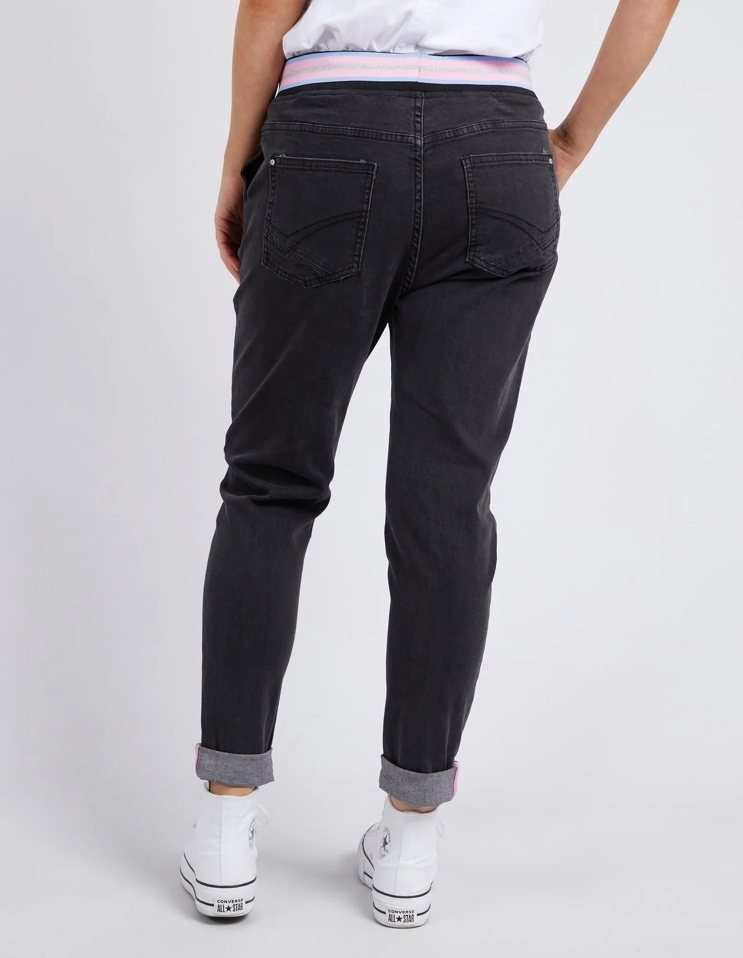 Elm Melody Denim Jogger Washed Black