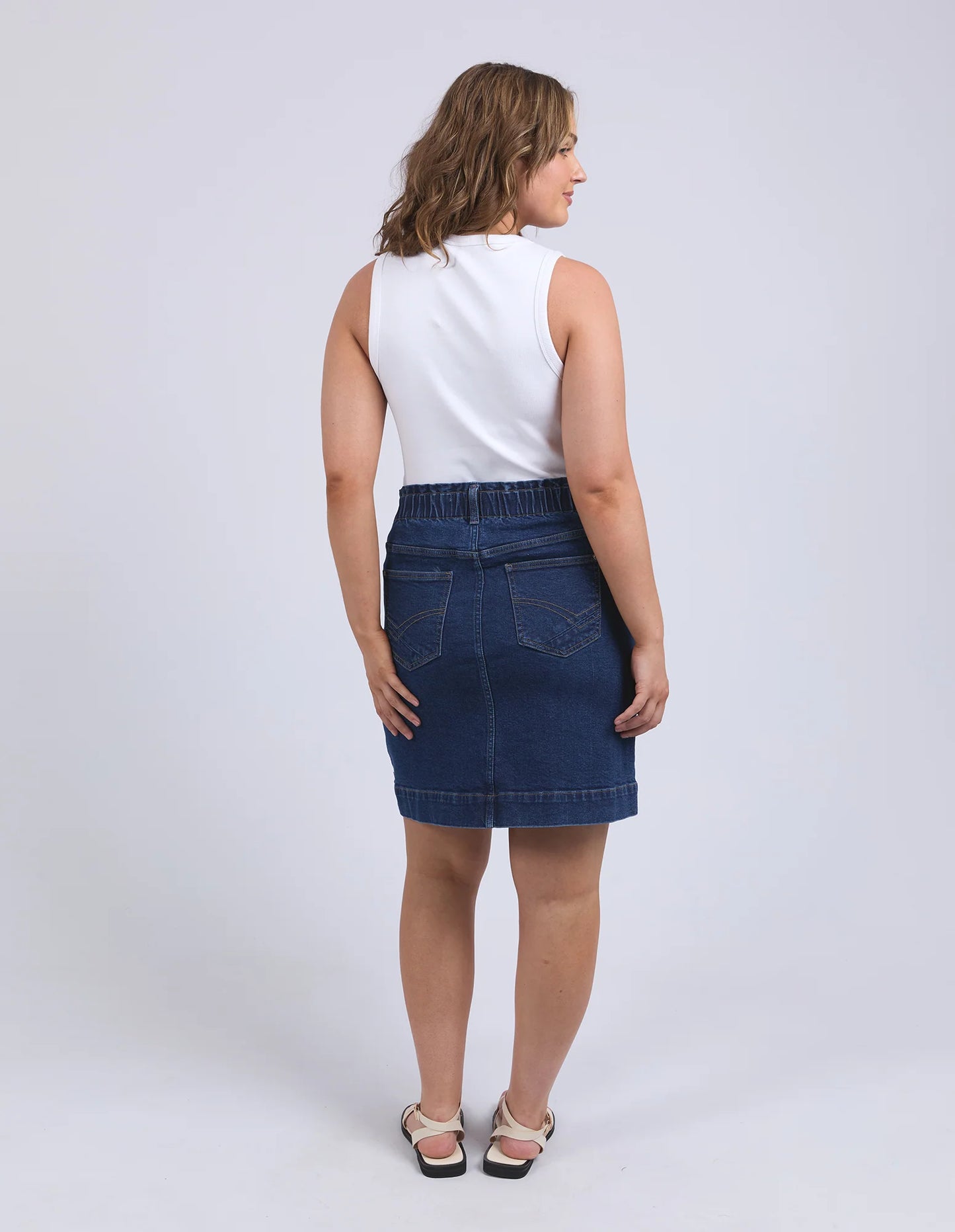 Elm Lennox Denim Skirt Dark Blue Wash