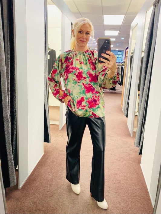 Jet Blonde High Neck Top Watercolour