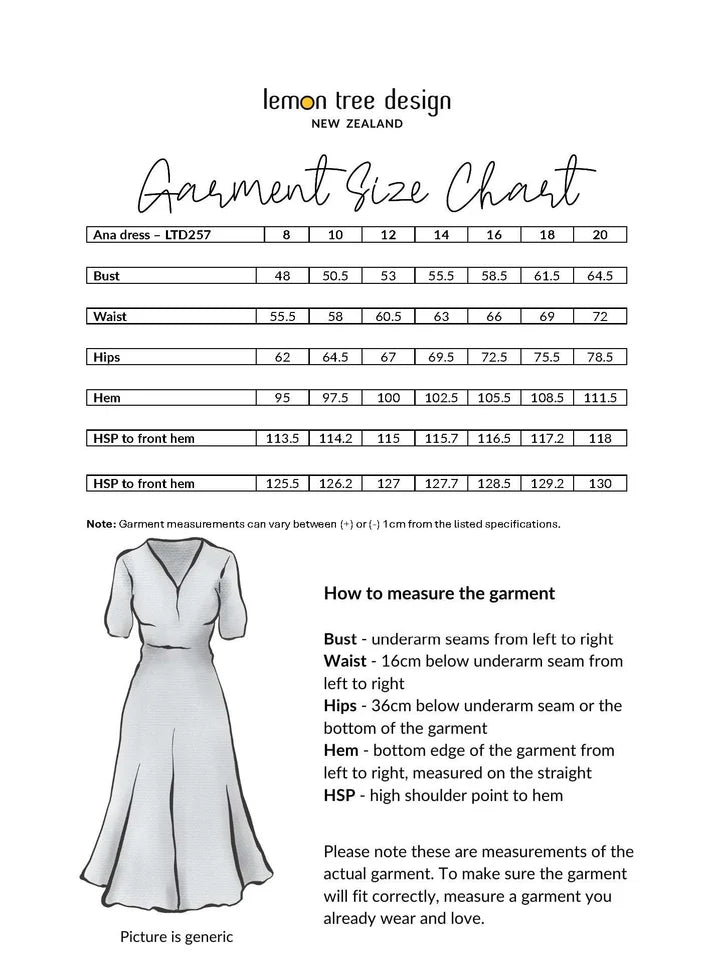 Lemon Tree Design Ana Dress Cobalt Print