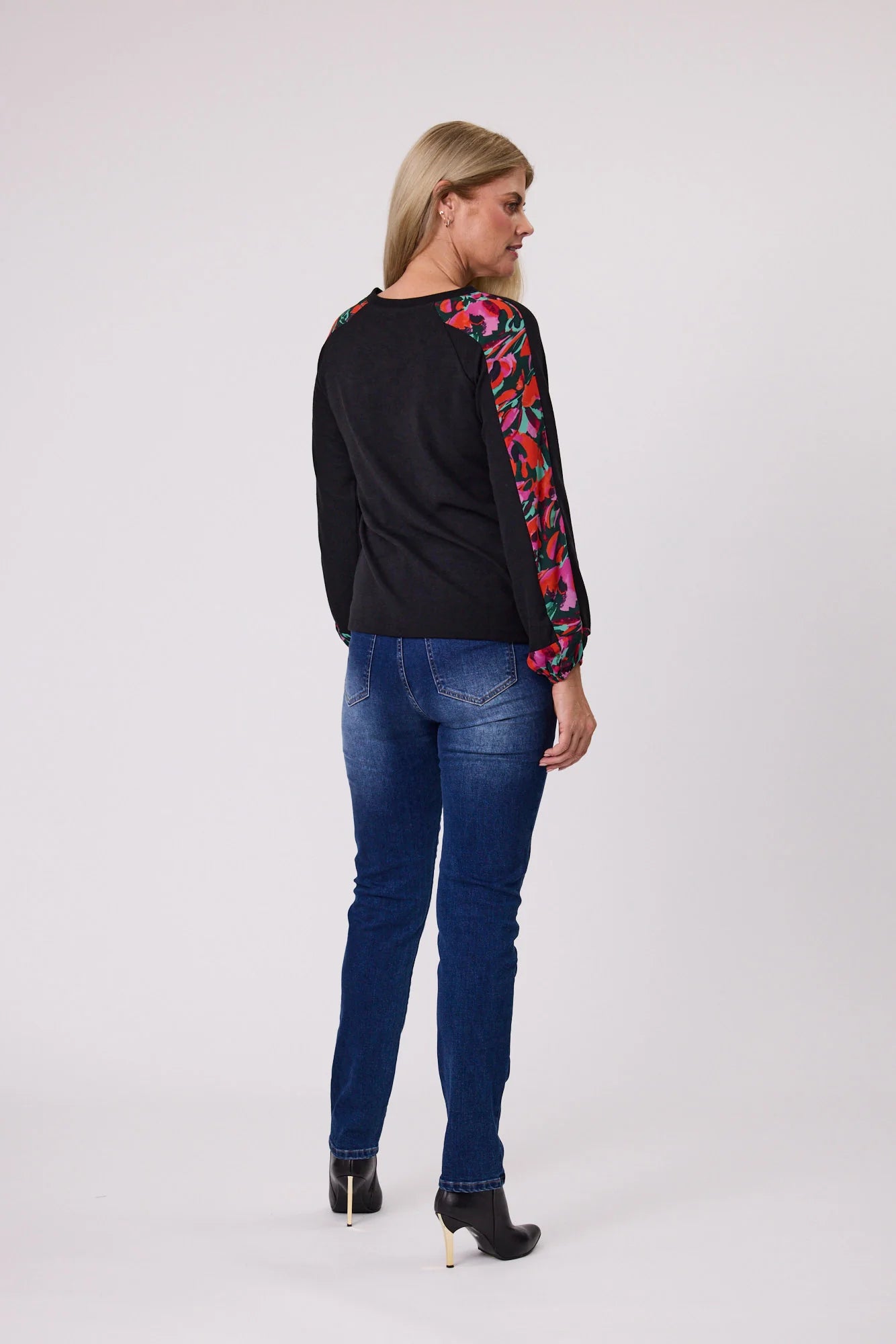 Democracy Isabelle Print Panel Top Black