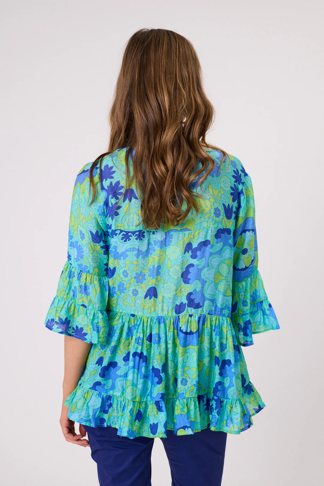 Democracy Liliana Tiered Top Aqua