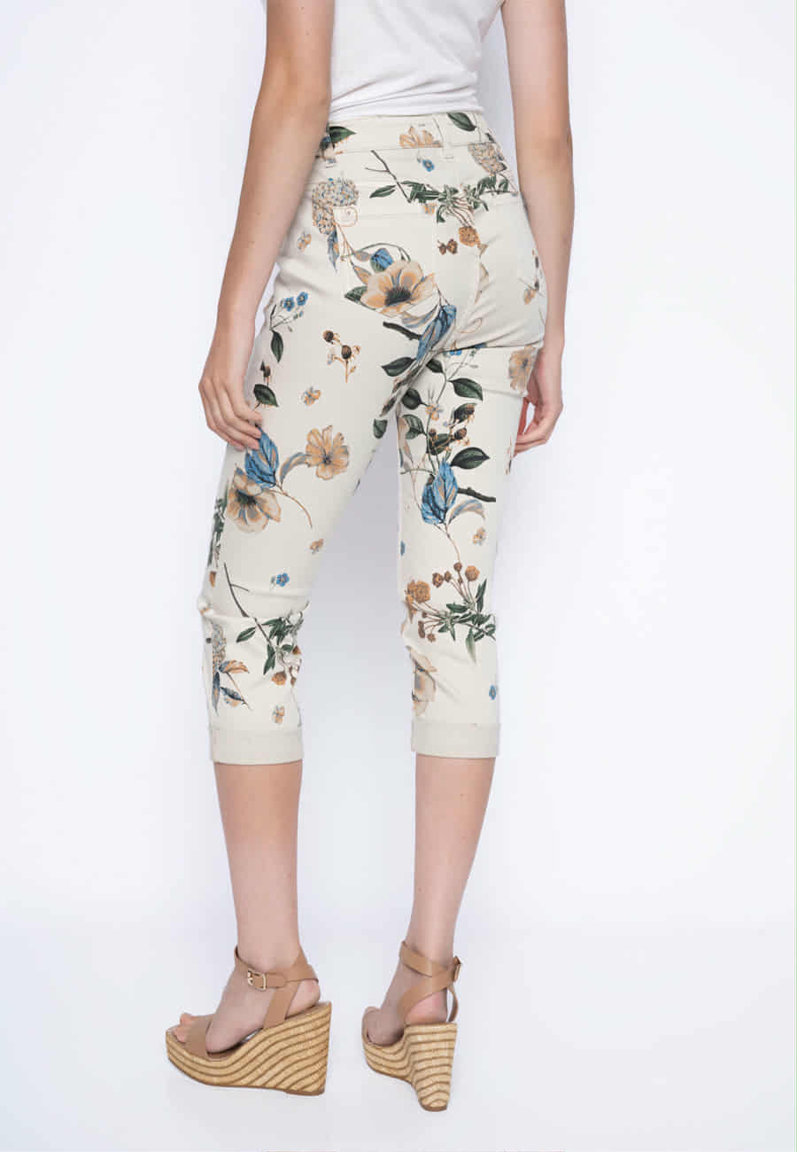 Picadilly Printed Denim Capri Jeans