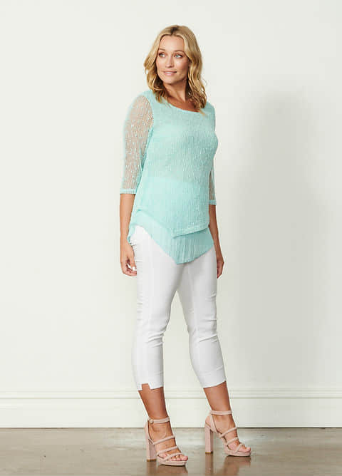 Holmes and Fallon 7/8 Side Panel Pull on Pant White