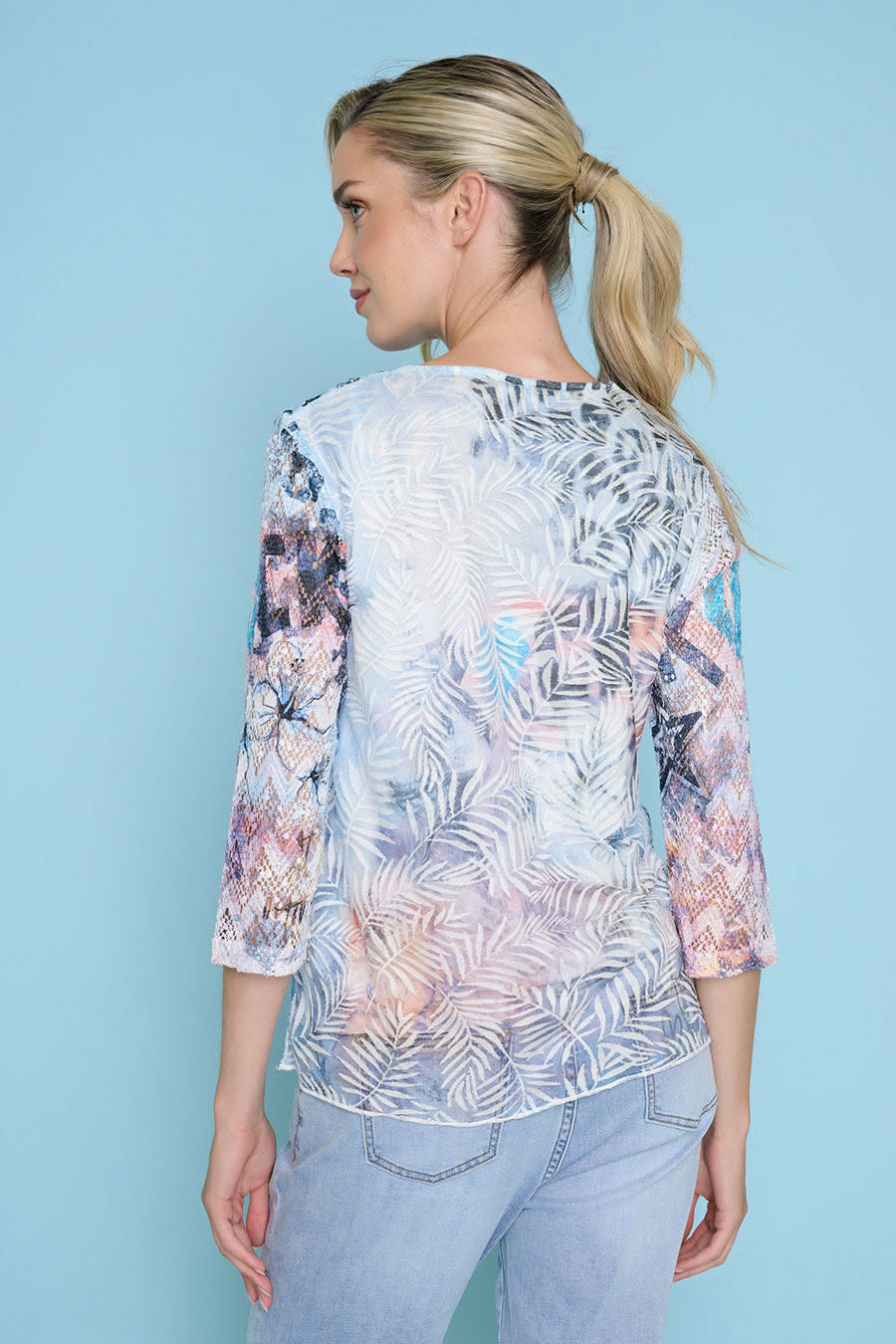 Picadilly 3/4 Sleeve Printed Top