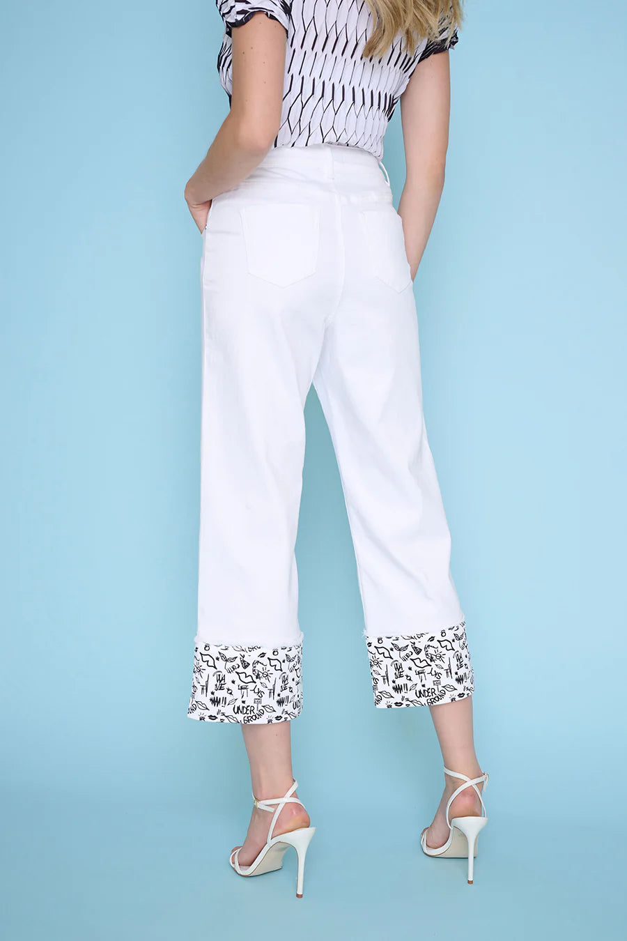 Picadilly Zip-Trim Cropped Cuffed Jeans
