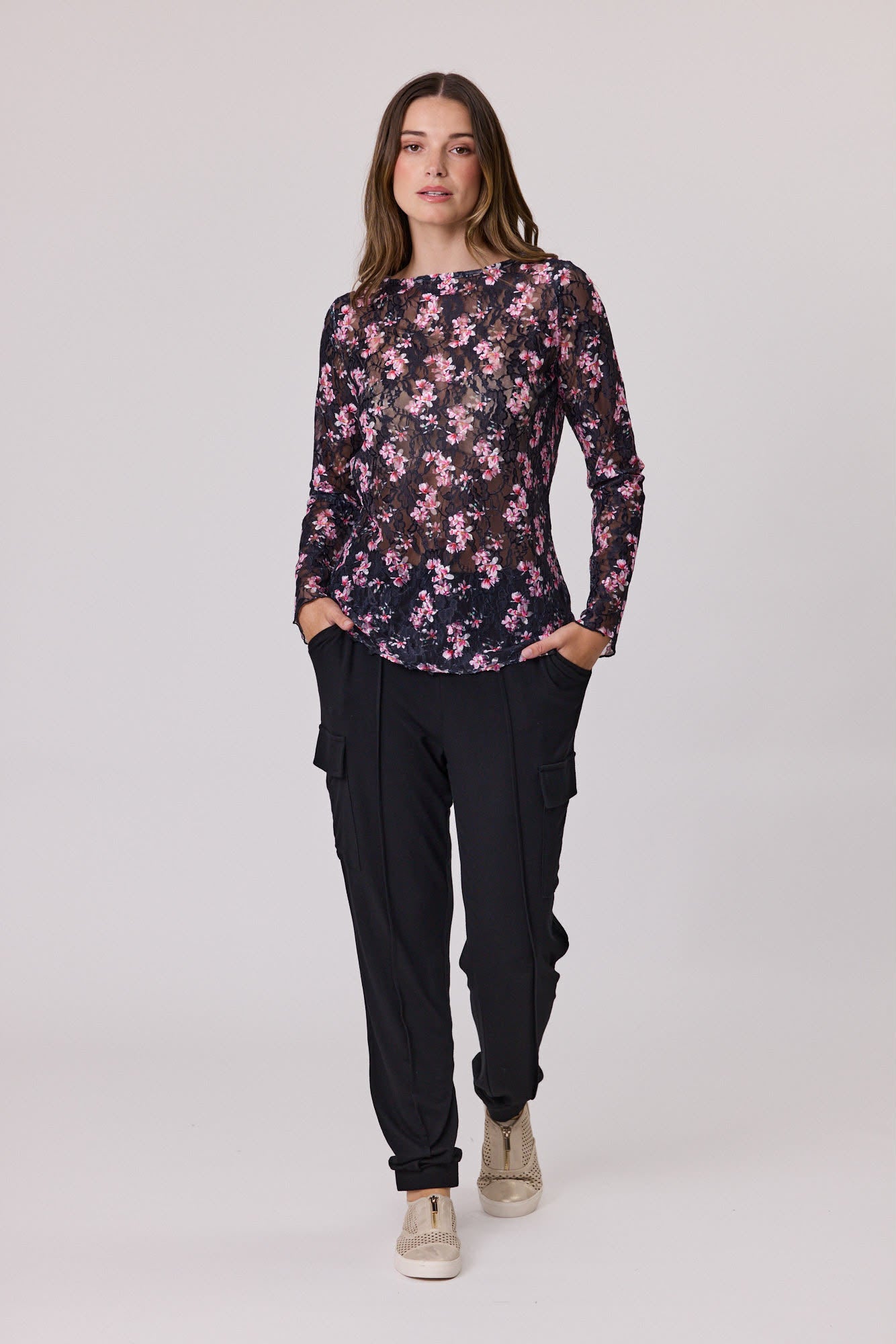 Jet Blonde Lace Top Floral