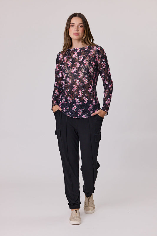 Jet Blonde Lace Top Floral