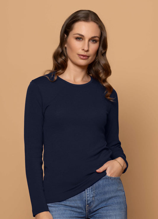 Bay Road Merino Harper Crew Navy