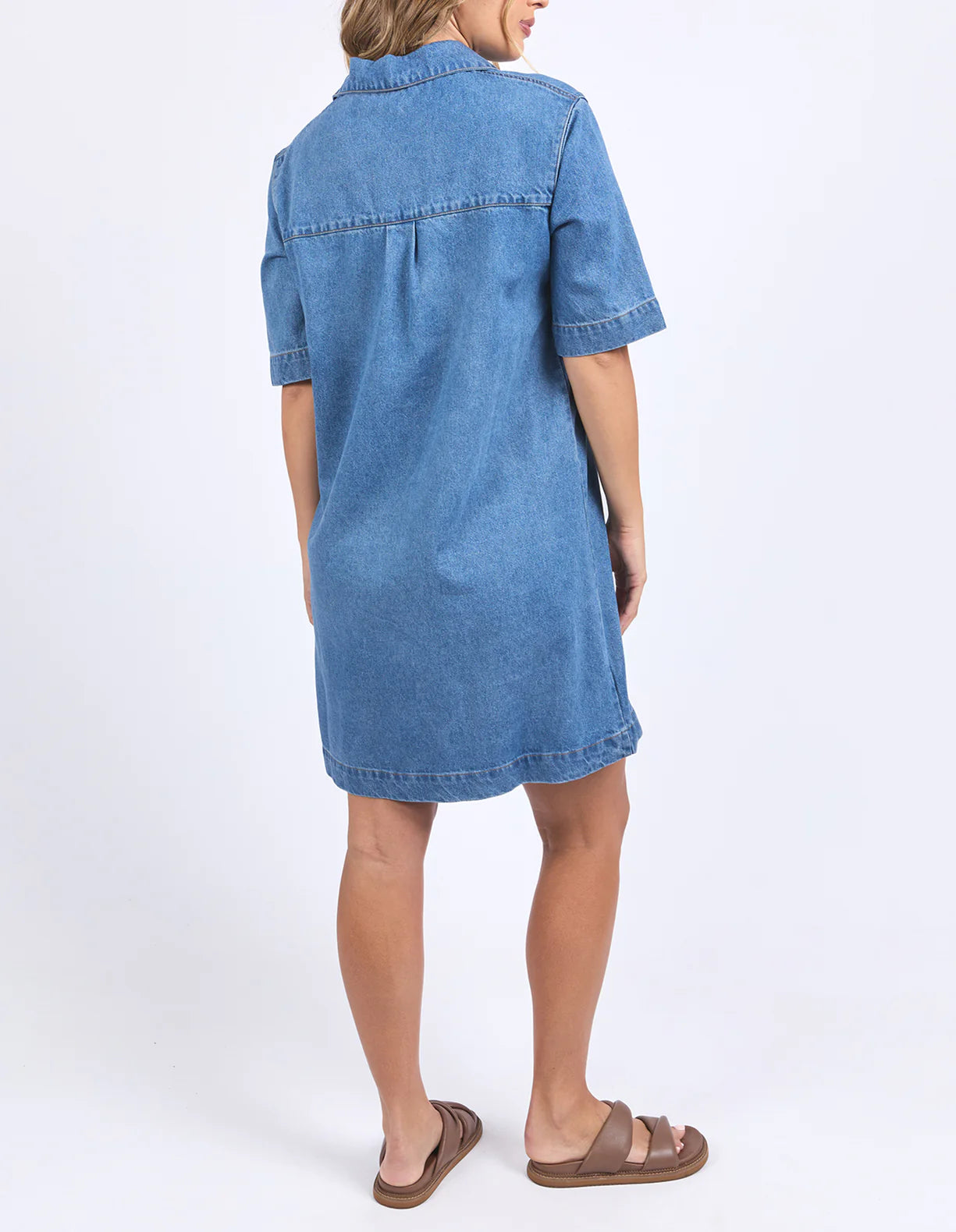 Foxwood Monte Shirt Dress Mid Blue