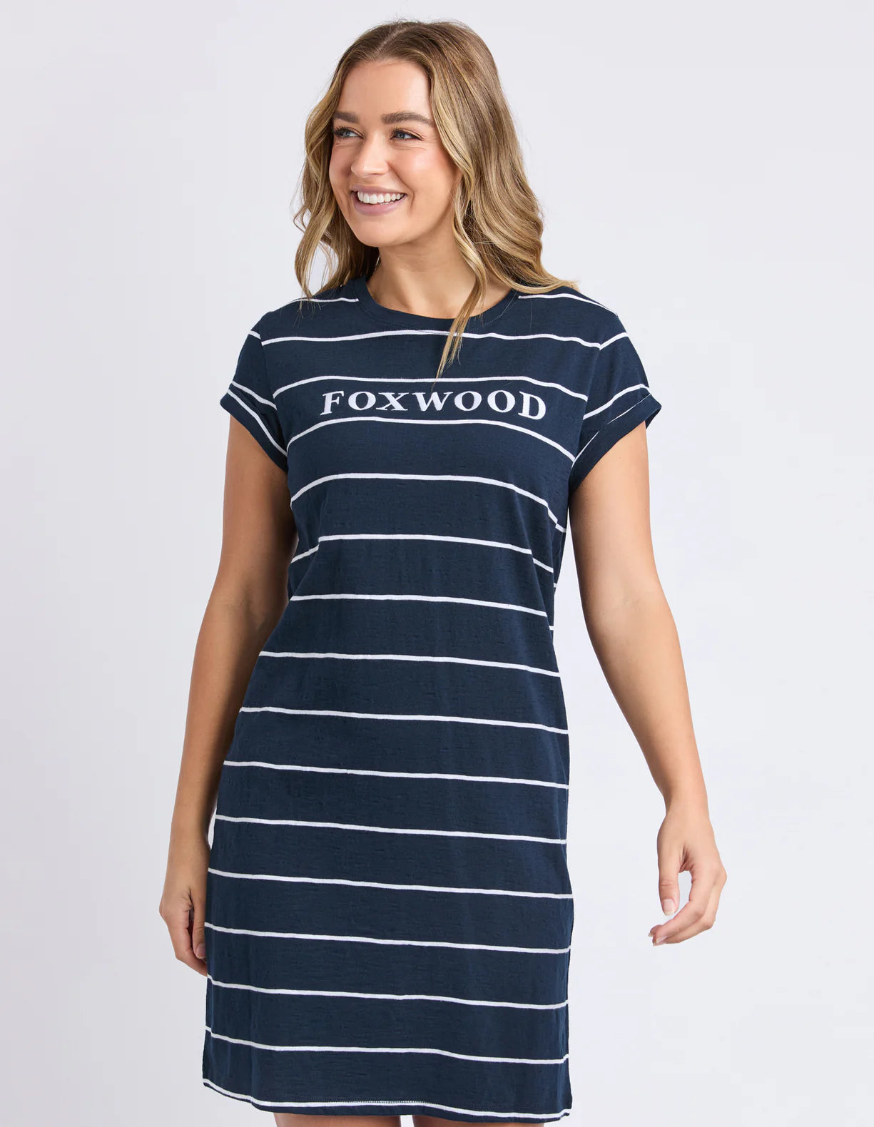 Foxwood Caleb Stripe Dress Navy/White Stripe