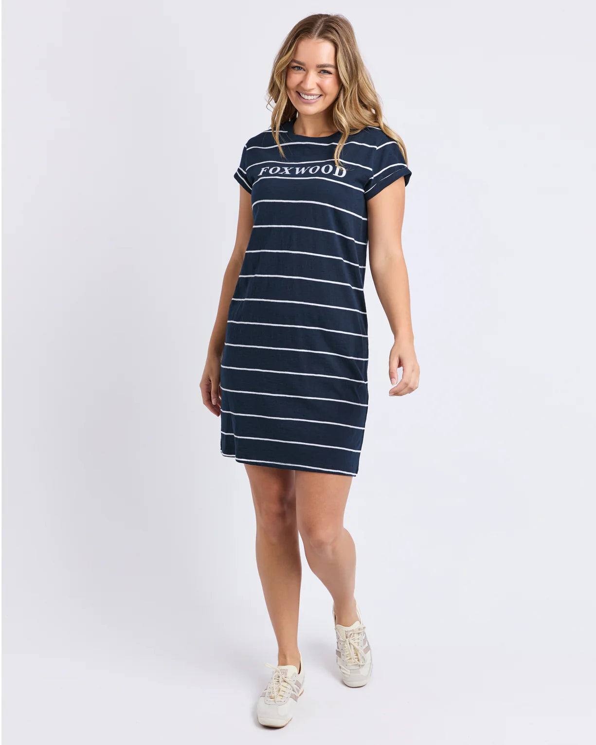 Foxwood Caleb Stripe Dress Navy/White Stripe