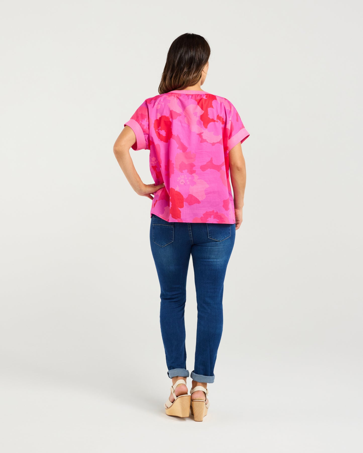 Zafina Olivia Top Fuchsia Burst