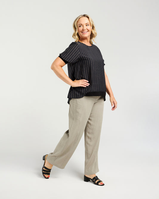Zafina Havana Top Black Stripe