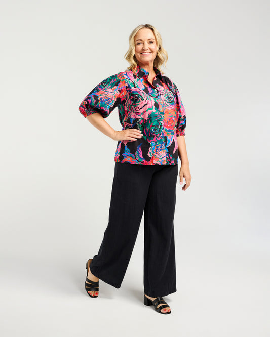 Zafina Alice Shirt Abstract Garden