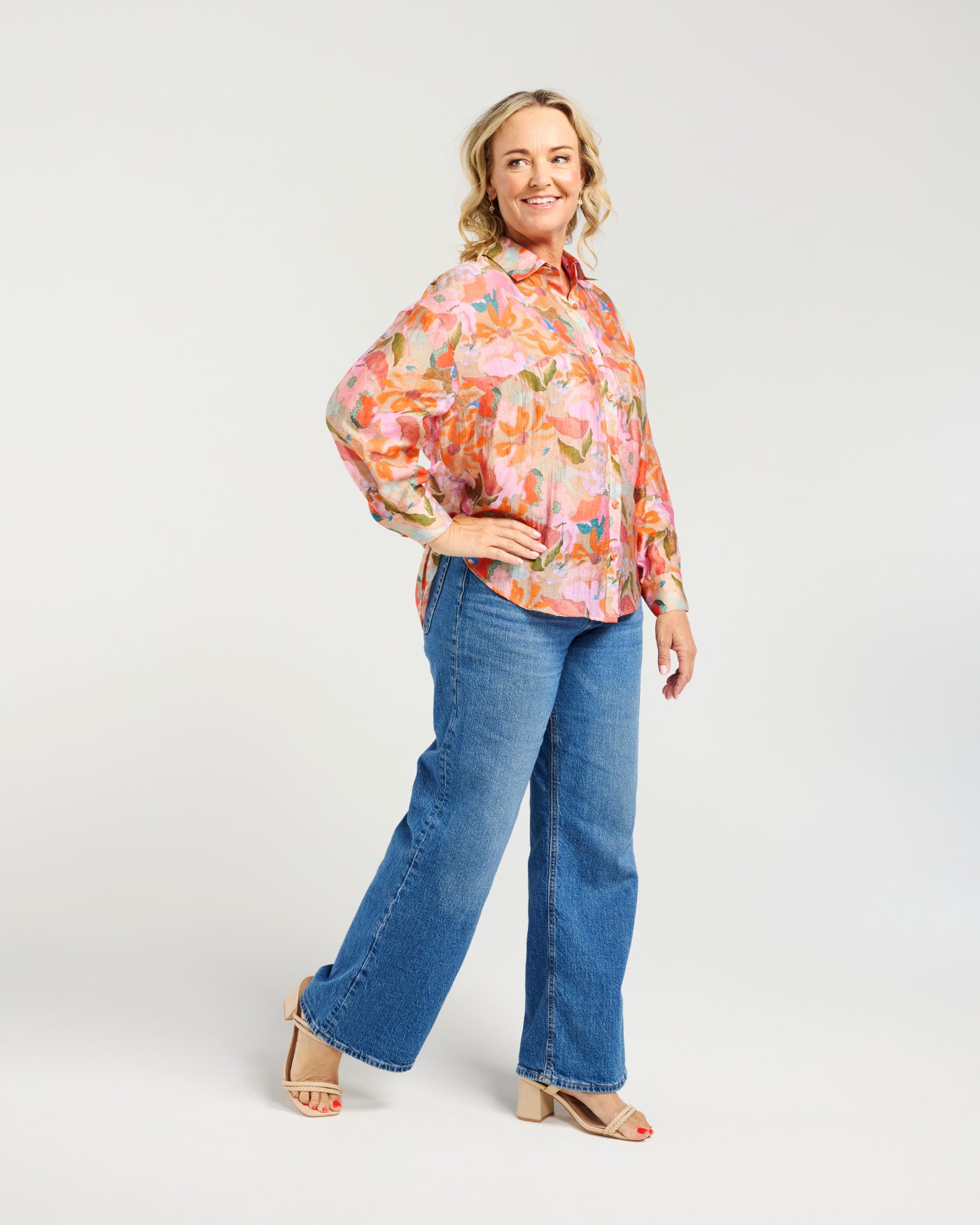 Zafina Esther Shirt Orange Petals