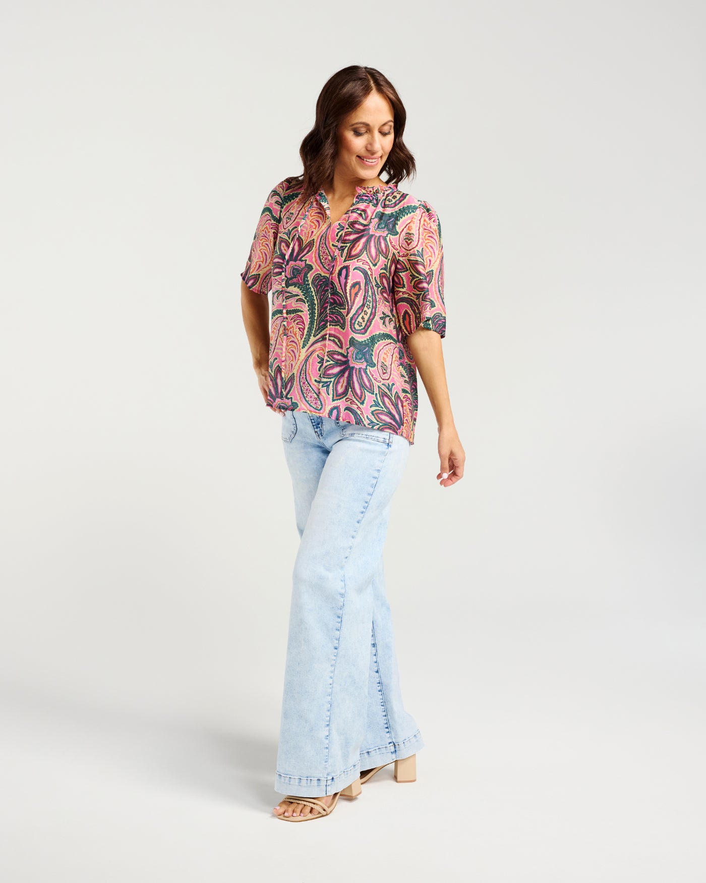 Zafina Hazel Top Pink Paisley