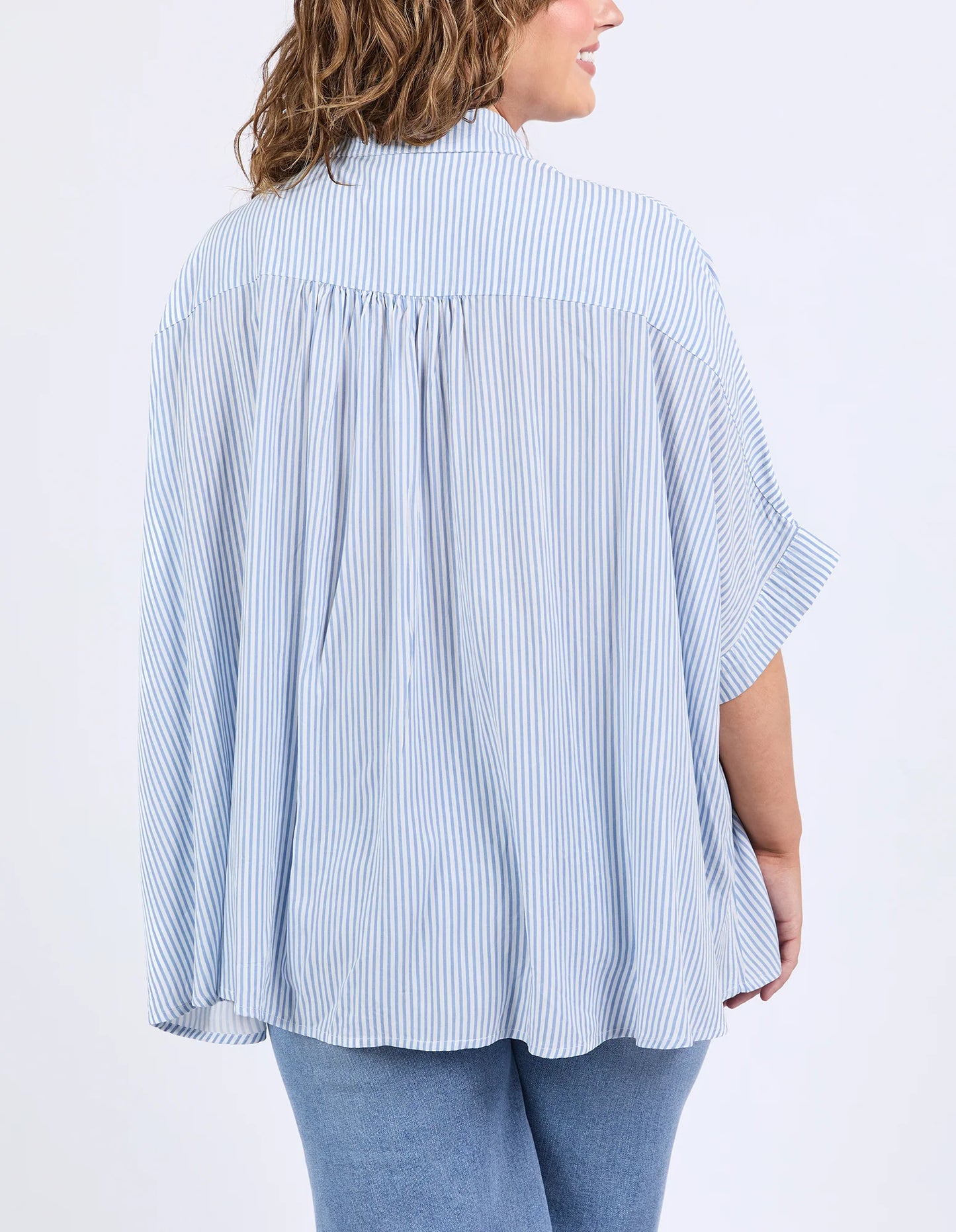Elm Luna Shirt Dusk Blue & White Stripe