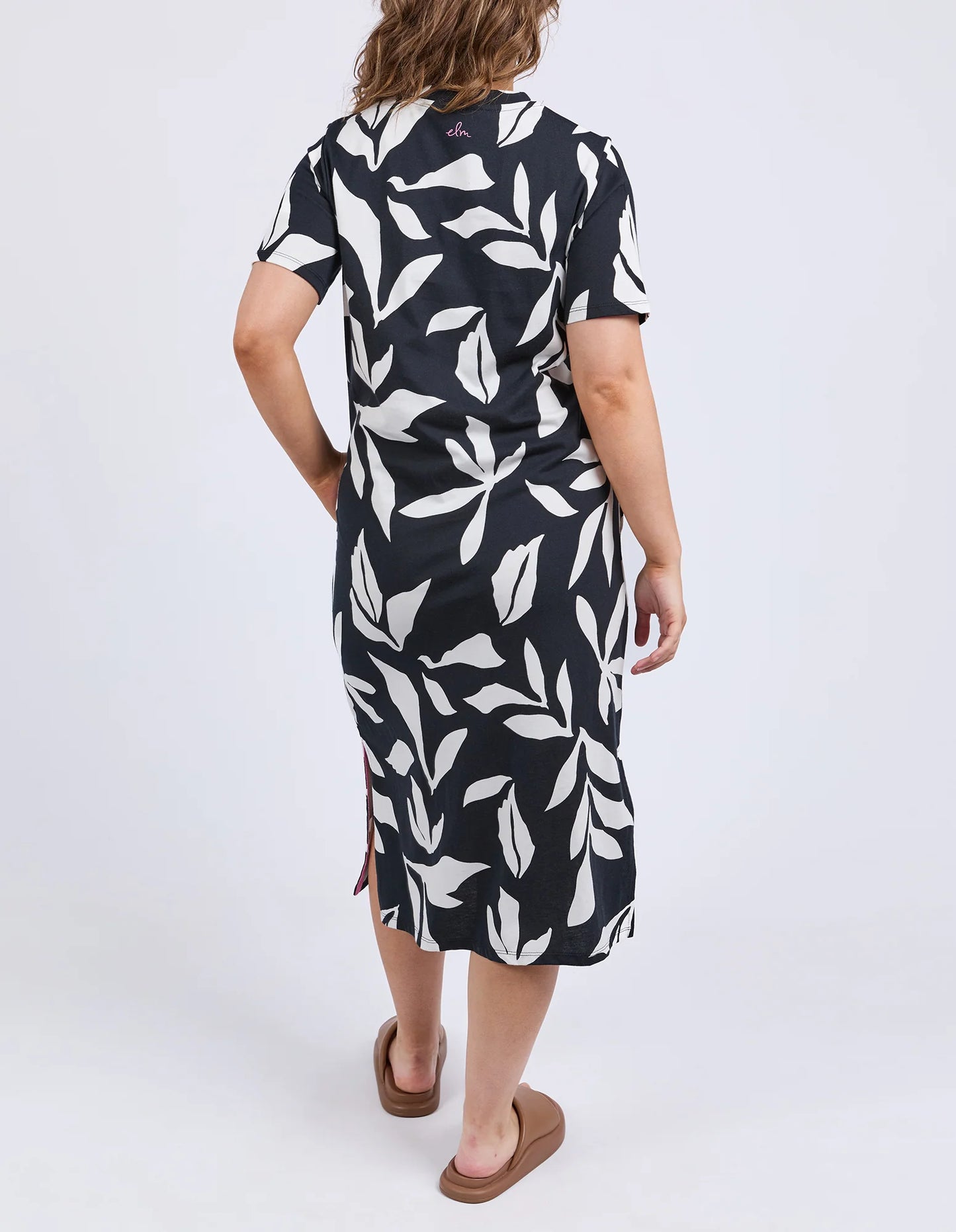 Elm Mimosa Tee Dress Black Print