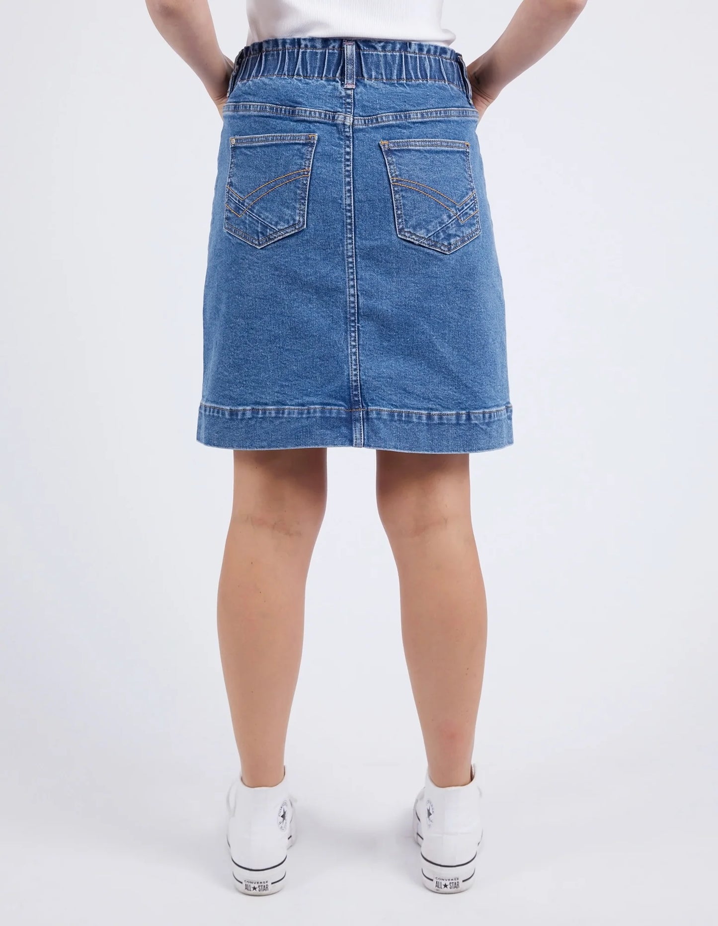 Elm Atlas Denim Skirt Dark Blue Wash