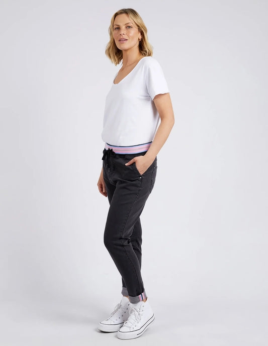 Elm Melody Denim Jogger Washed Black