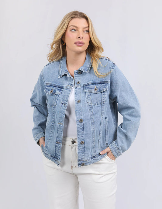 Elm Becca Denim Jacket Light Blue Wash