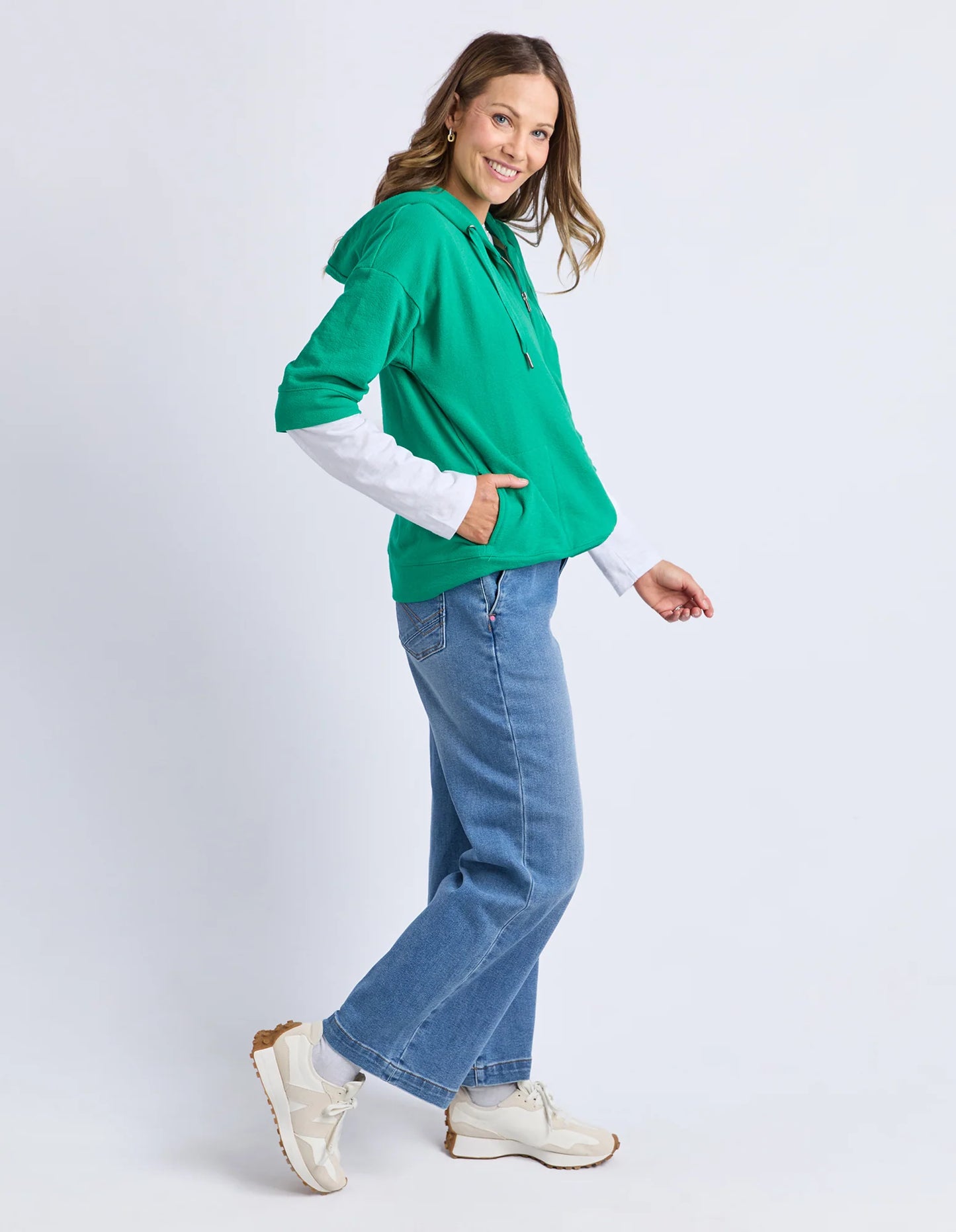 Elm Beachy Zip Hoodie Turquoise