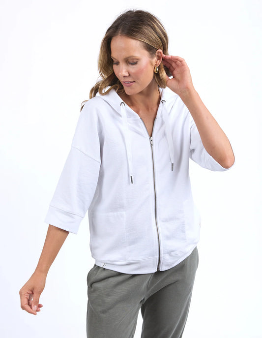 Elm Beachy Zip Hoodie White