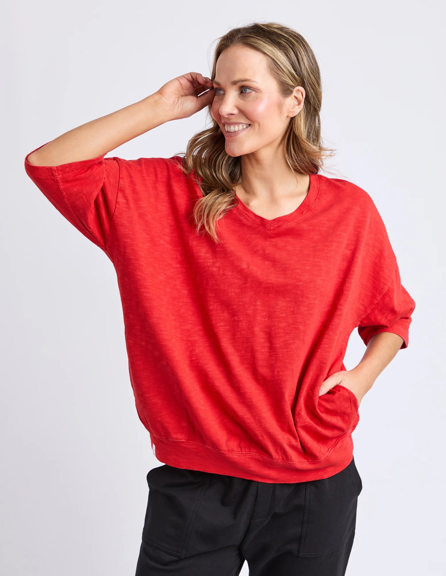 Elm Mazie Vee Neck Cranberry