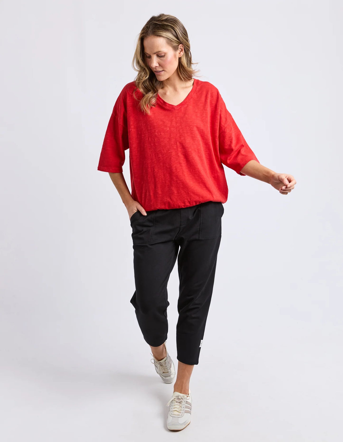 Elm Mazie Vee Neck Cranberry