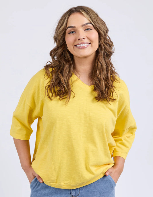 Elm Mazie Vee Neck Lemon
