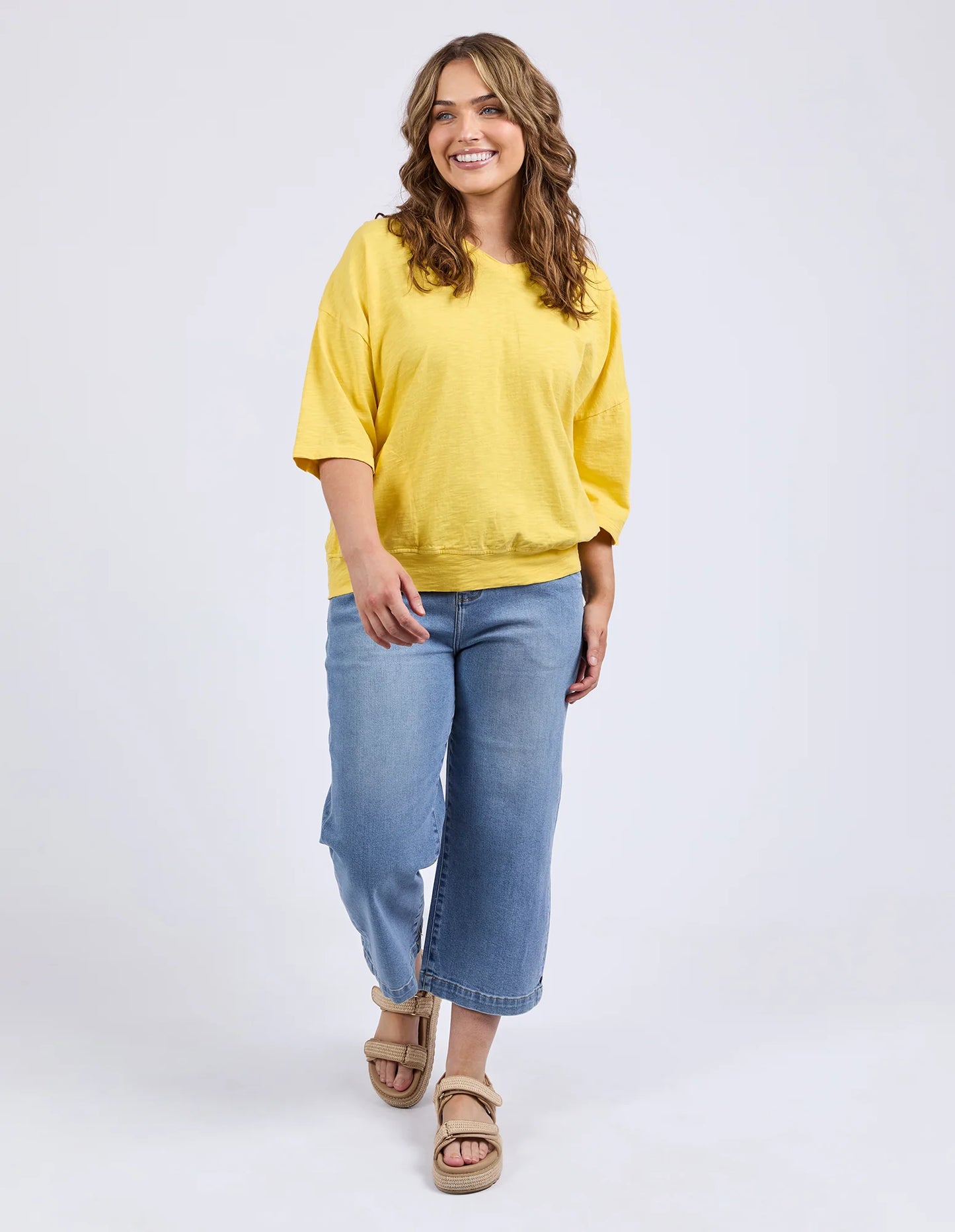 Elm Mazie Vee Neck Lemon