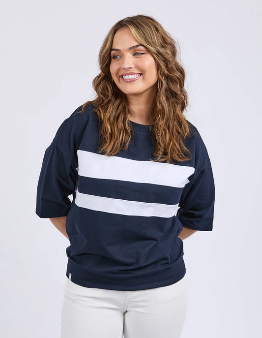 Elm Nico Sweat Navy & White