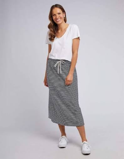 Elm Travel Skirt Navy Stripe