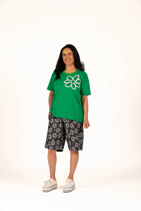 Jellicoe The Basic Tee Green Flower