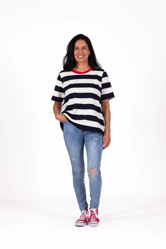 Jellicoe The Basic Tee Navy Stripe