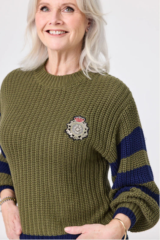 Lemon Tree Design Aliza Knit Khaki Navy