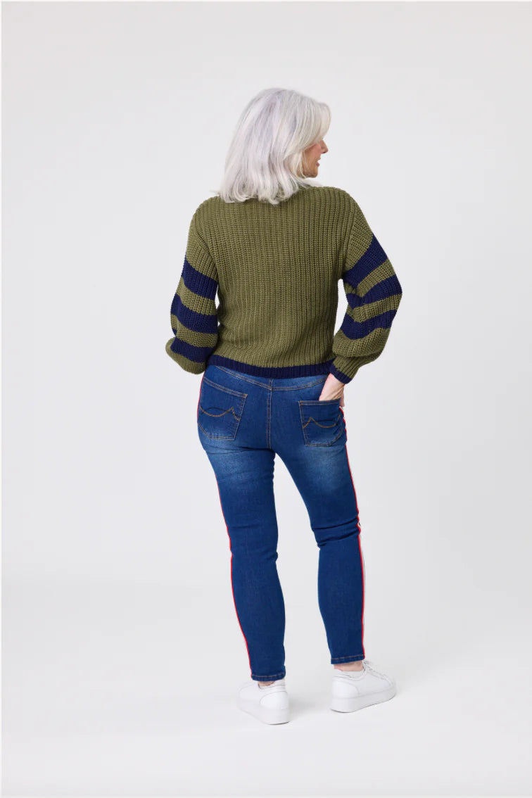 Lemon Tree Design Aliza Knit Khaki Navy