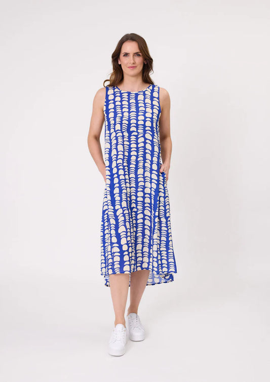 Lemon Tree Design Ana Dress Cobalt Print
