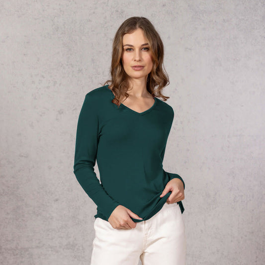 Bay Road Merino Juliet V Neck Dragonfly